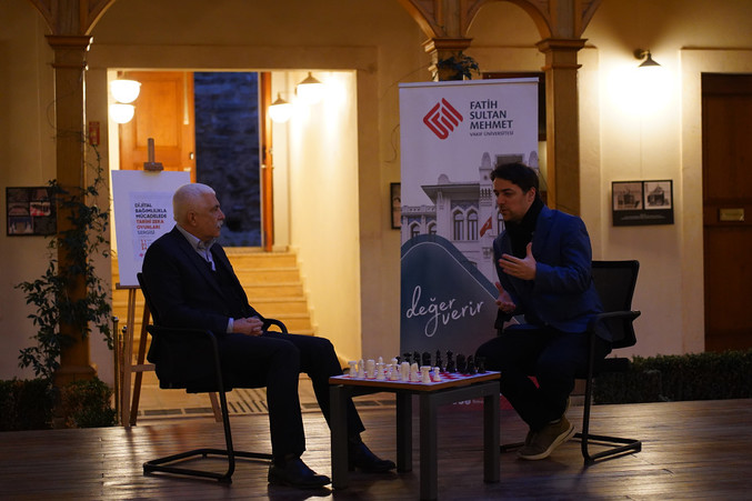 Historic mind games and Şahî (Shahi) chess set, shatranj.art exhibition at Hagia Sophia with Prof. Dr. Mustafa Kaçar and Tamer Karatekin (January 2024, as part of the shatranj.ai project)